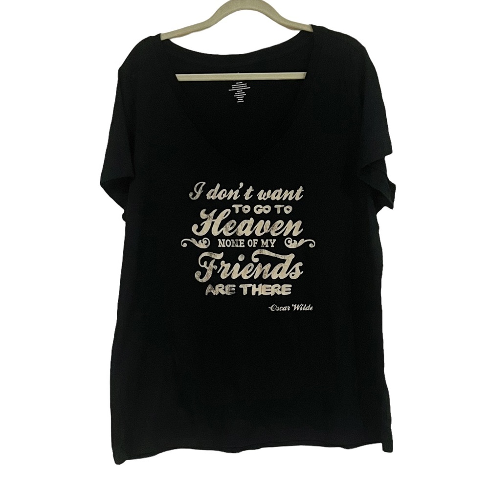 Torrid Black V Neck Oscar Wilde Tee Shirt